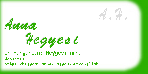 anna hegyesi business card